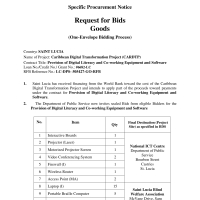 Government of Saint Lucia: Caribbean Digital Transformation Project (CARDTP) - Provision of Digital Literacy and Co-working Equipment and Software